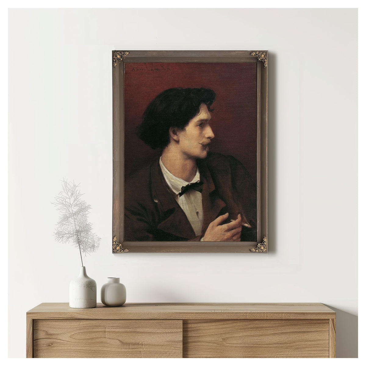 Self Portrait With Cigarette by Anselm Feuerbach