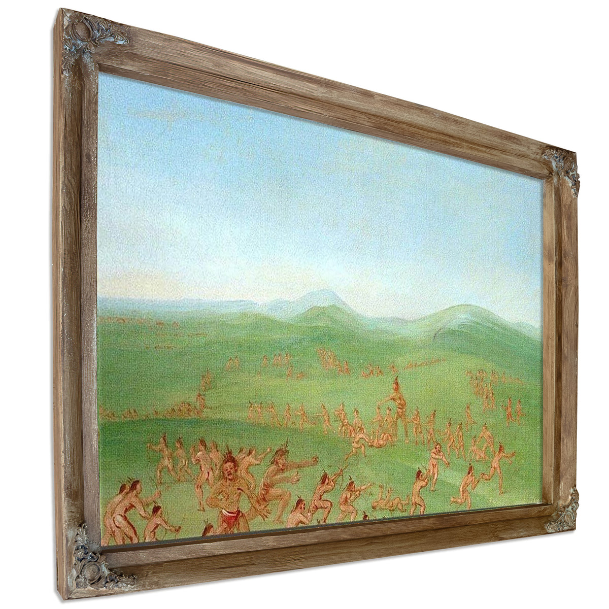 Sham Fight, Mandan Boys By George Catlin