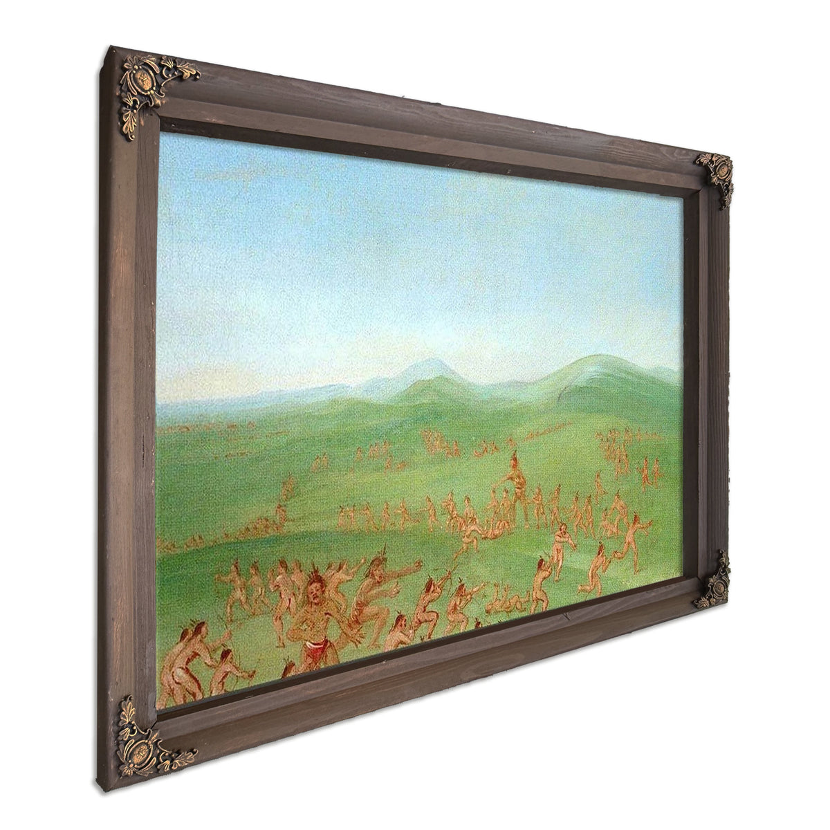 Sham Fight, Mandan Boys By George Catlin