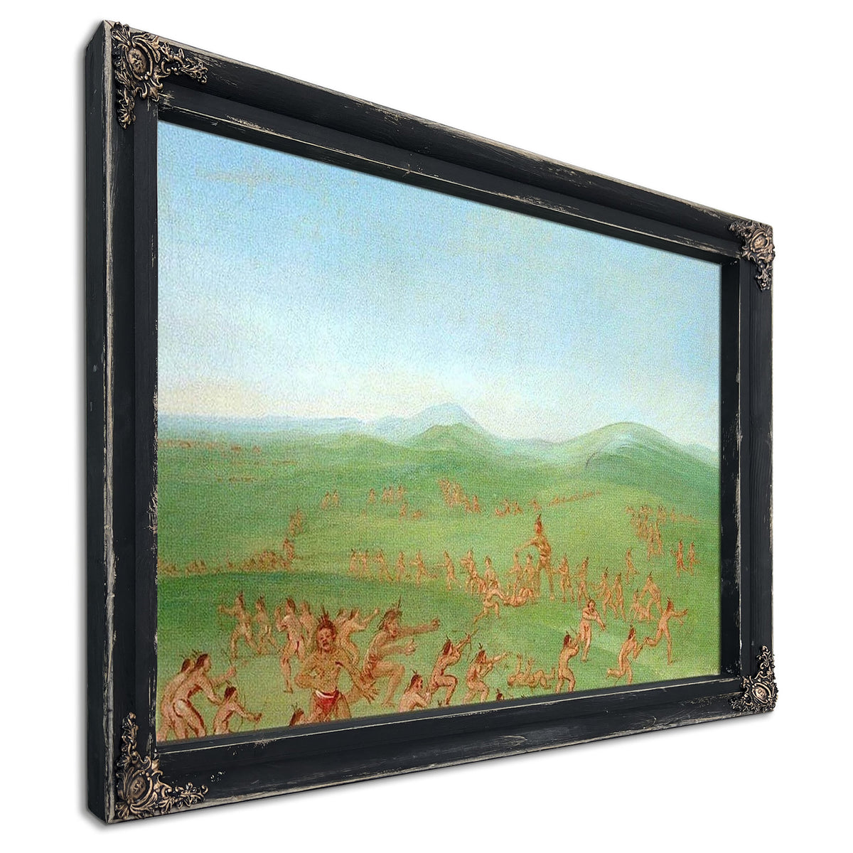 Sham Fight, Mandan Boys By George Catlin