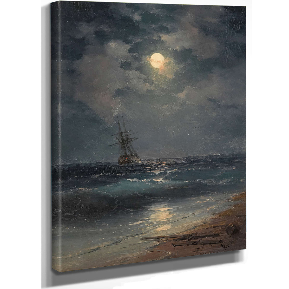 Ship By Moonlight by Ivan Konstantinovich Aivazovsky