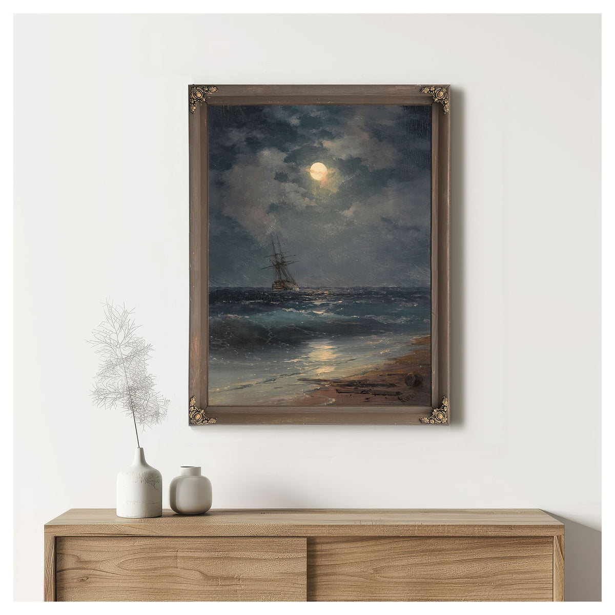 Ship By Moonlight by Ivan Konstantinovich Aivazovsky