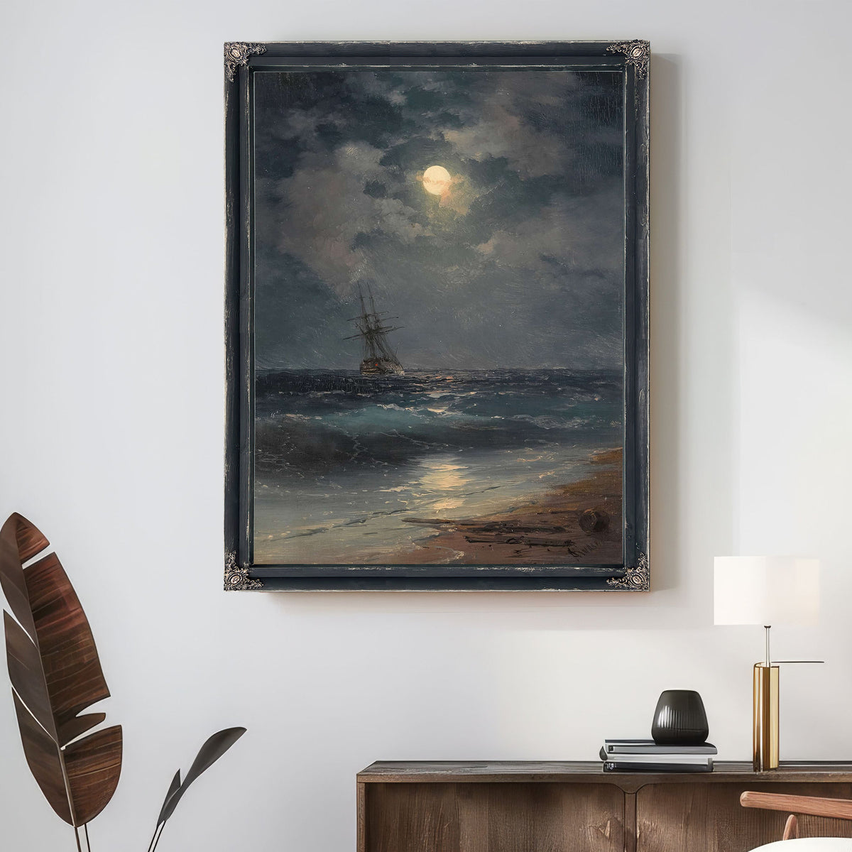 Ship By Moonlight by Ivan Konstantinovich Aivazovsky