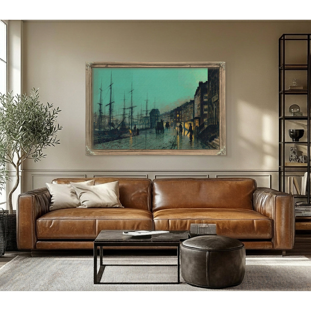 Shipping On The Clyde Painting John Atkinson Grimshaw Canvas Art