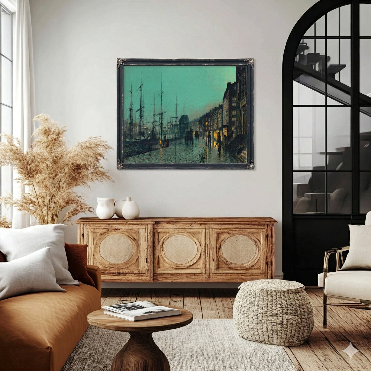 Shipping On The Clyde Painting John Atkinson Grimshaw Canvas Art