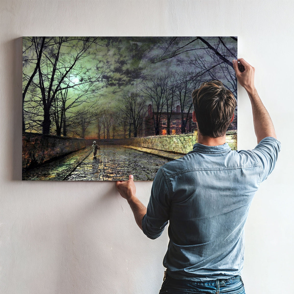 Silver Moonlight Painting John Atkinson Grimshaw Canvas Art