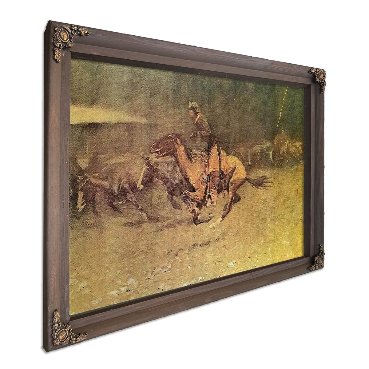 Stampeded By Lightning Aka The Stampede By Frederic Remington