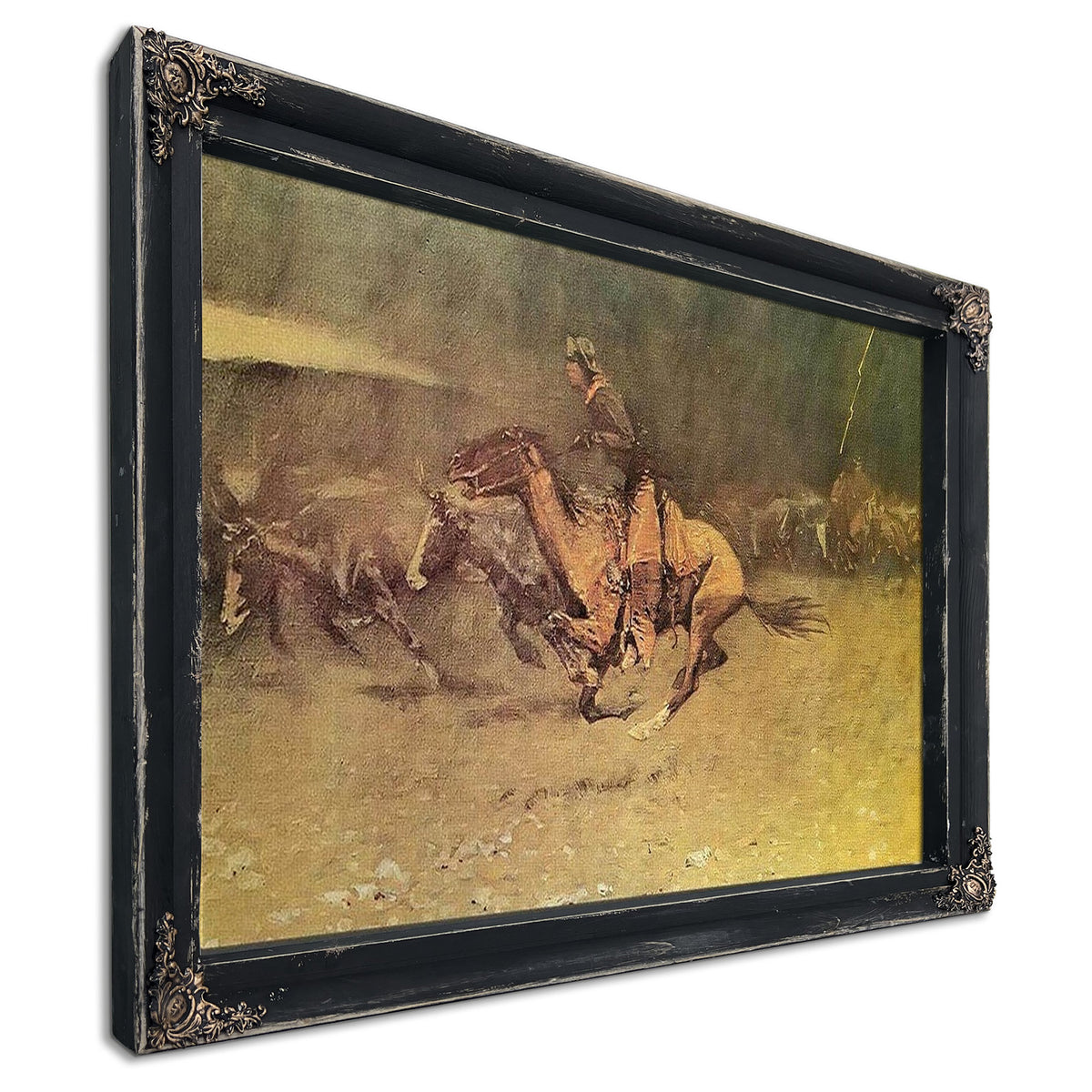 Stampeded By Lightning Aka The Stampede By Frederic Remington