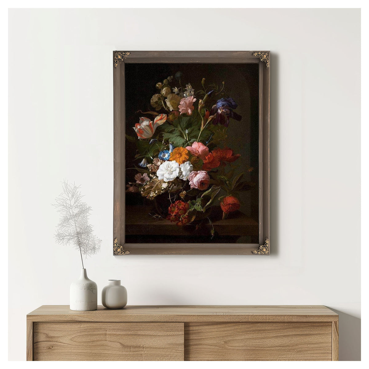 Still Life With Flowers And A Cricket 1700 By Rachel Ruysch
