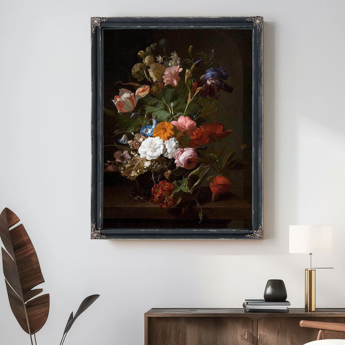 Still Life With Flowers And A Cricket 1700 By Rachel Ruysch