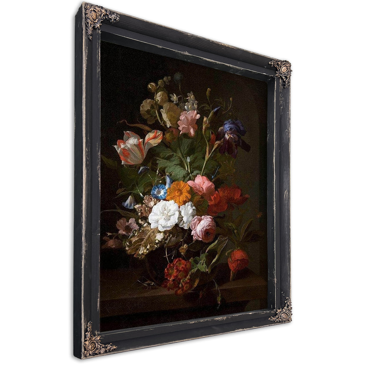 Still Life With Flowers And A Cricket 1700 By Rachel Ruysch
