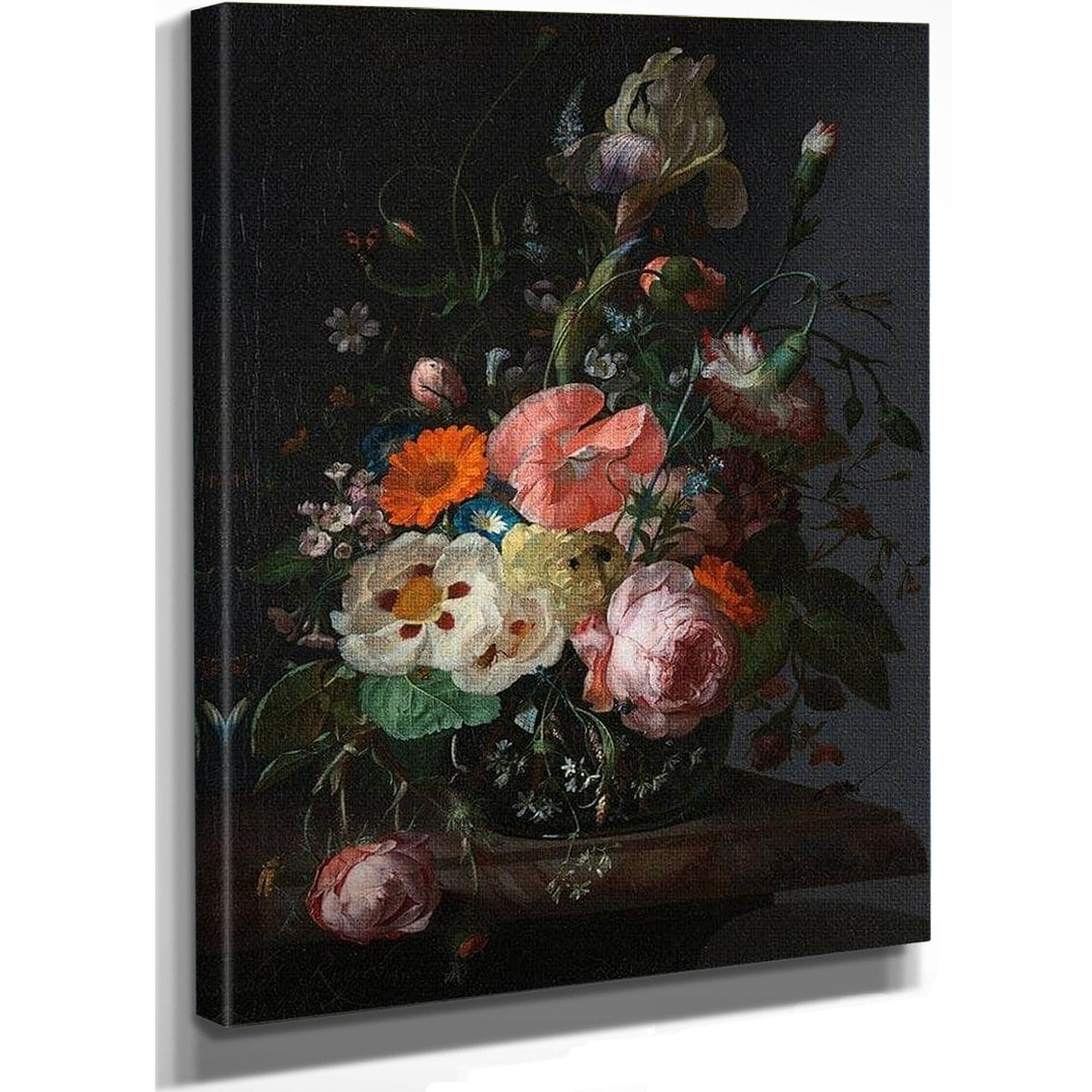 Still Life With Flowers On A Marble Tabletop 1716 By Rachel Ruysch