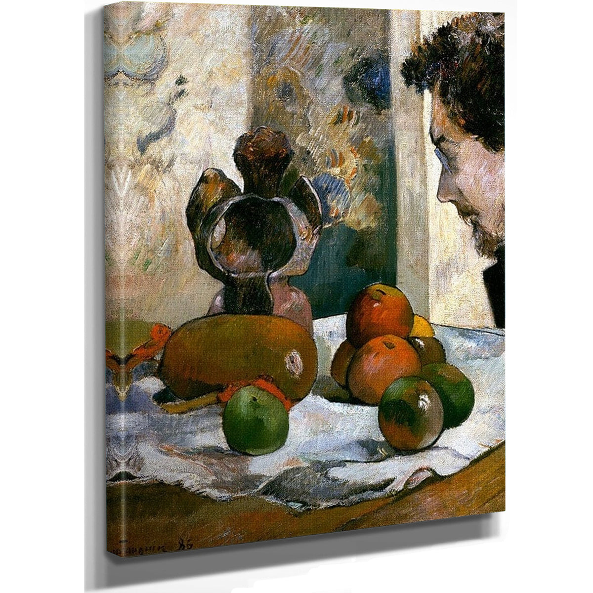 Still Life With Profile Of Laval By Paul Gauguin