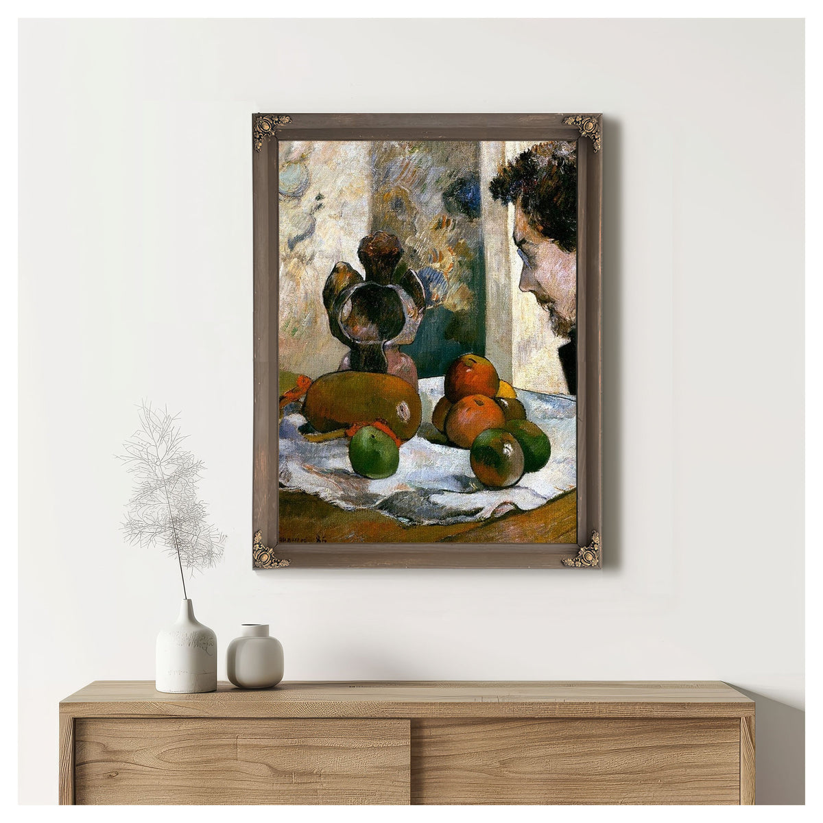 Still Life With Profile Of Laval By Paul Gauguin