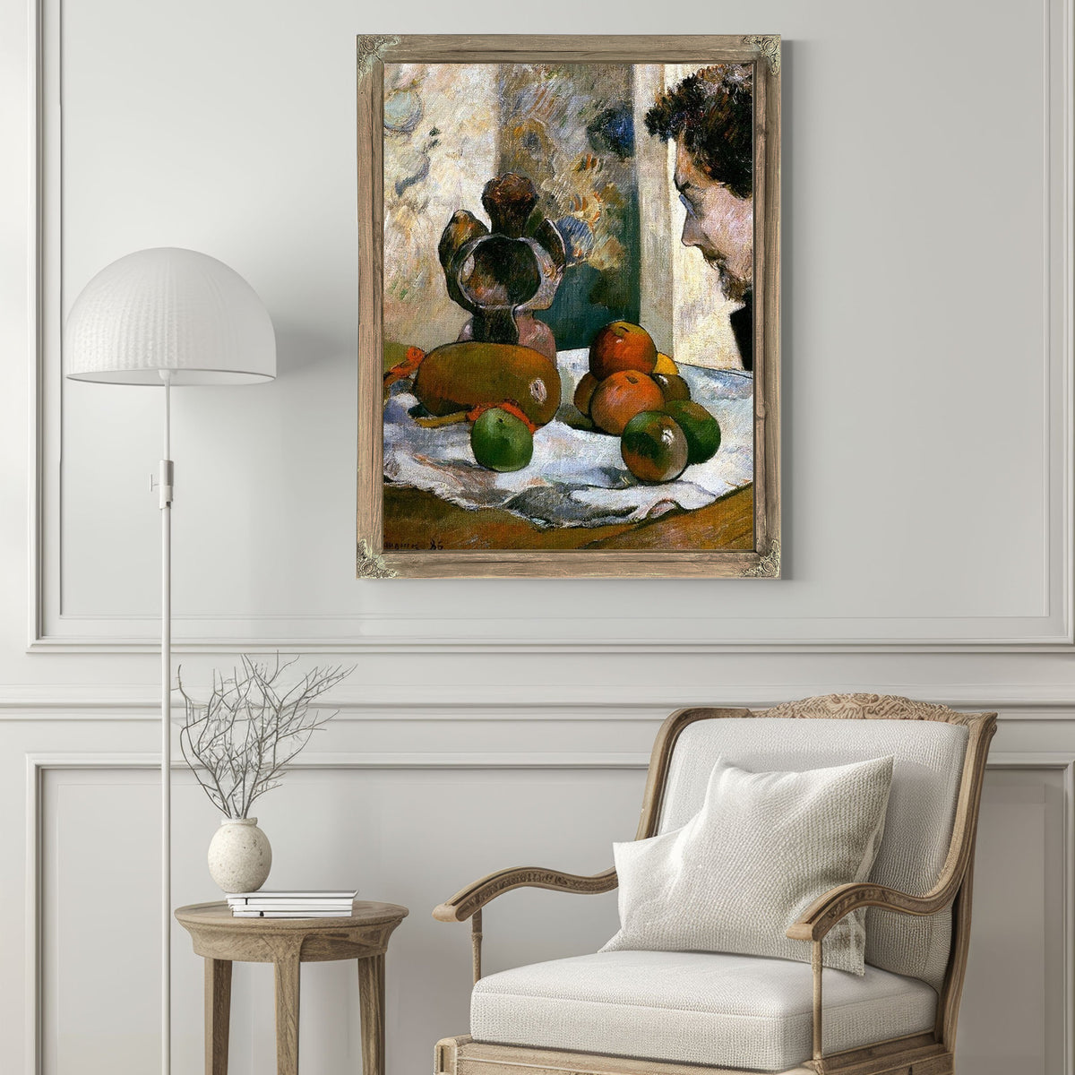 Still Life With Profile Of Laval By Paul Gauguin