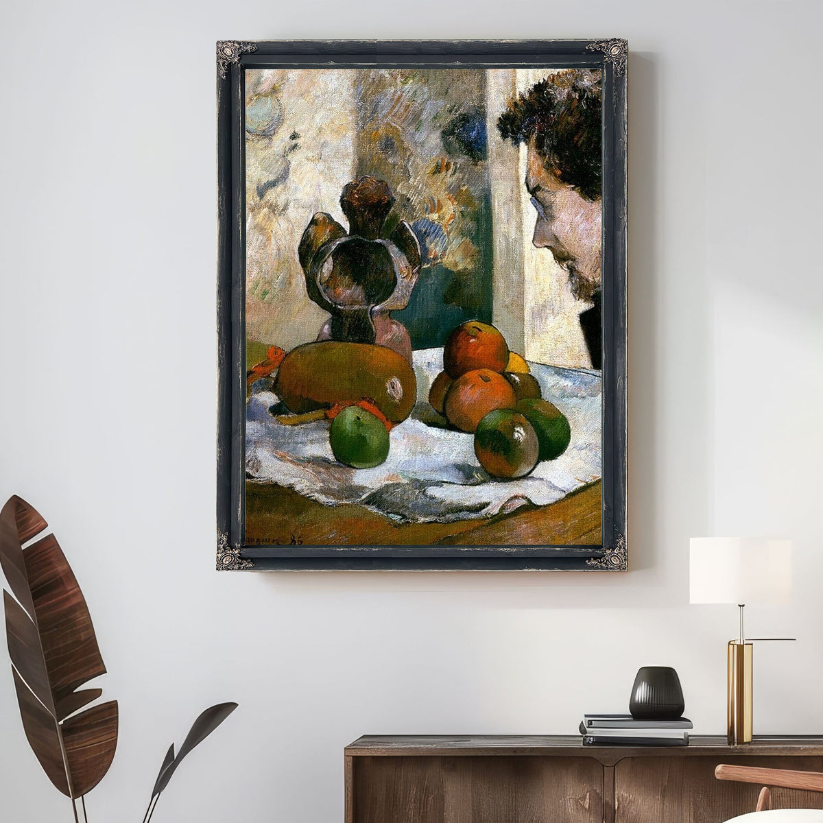 Still Life With Profile Of Laval By Paul Gauguin