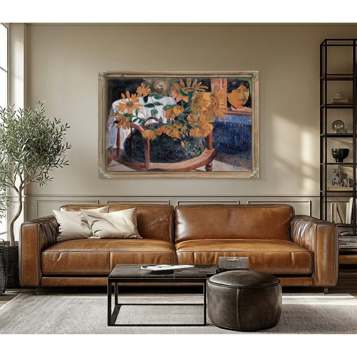 Still Life With Sunflowers On An Armchair By Paul Gauguin