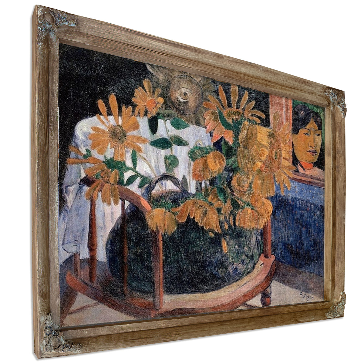 Still Life With Sunflowers On An Armchair By Paul Gauguin