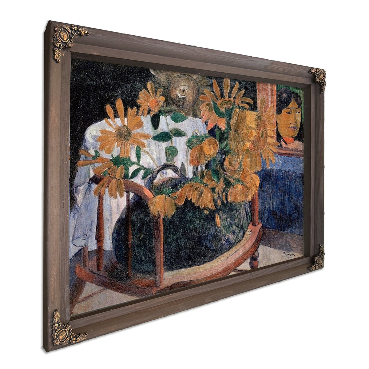 Still Life With Sunflowers On An Armchair By Paul Gauguin
