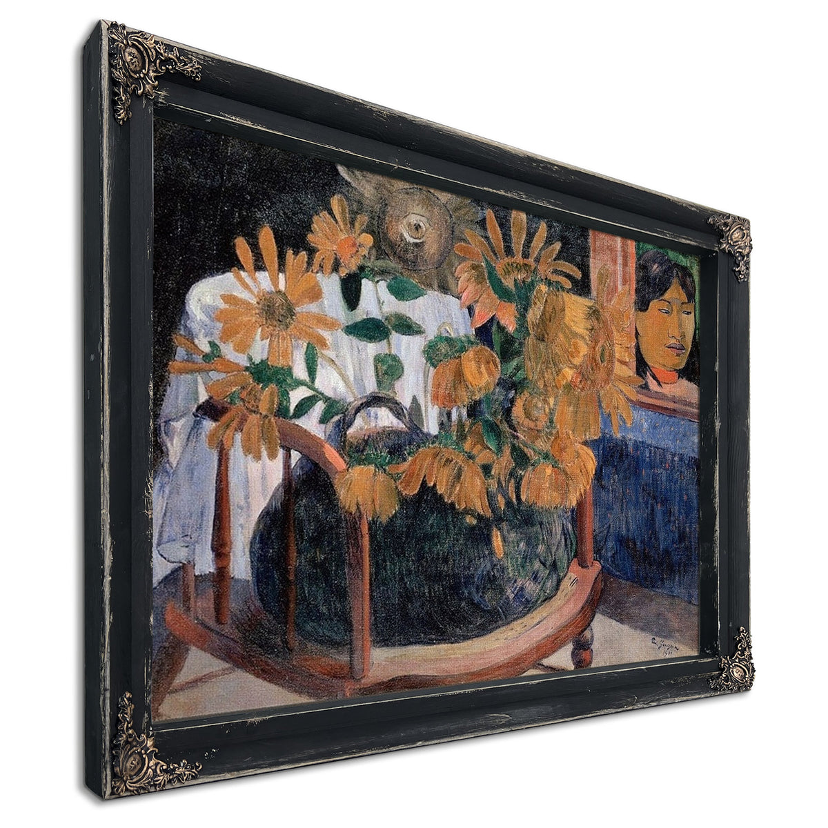 Still Life With Sunflowers On An Armchair By Paul Gauguin