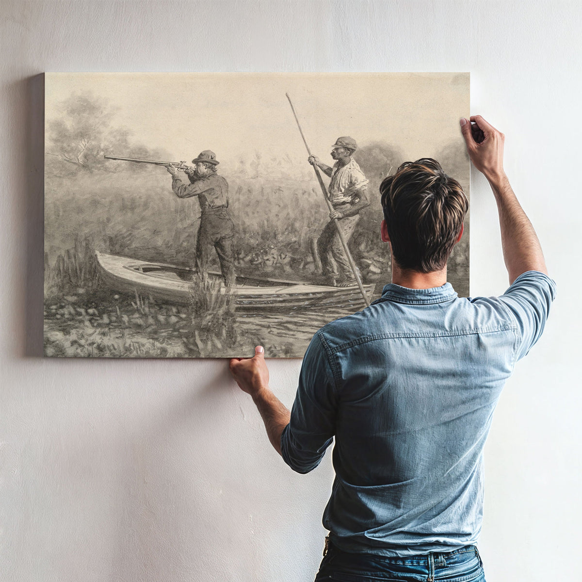 Study For Rail Shooting From A Punt by Thomas Eakins