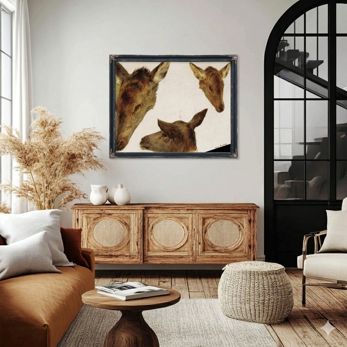 Study Of Deer Heads by Rosa Bonheur
