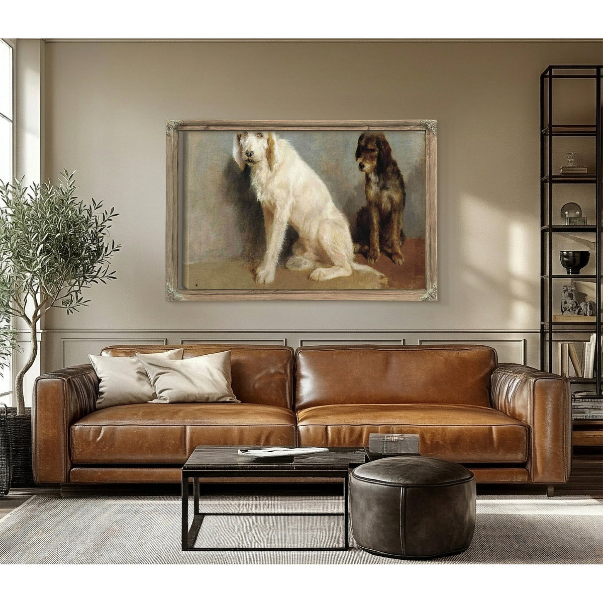 Study Of Two Dogs by Rosa Bonheur