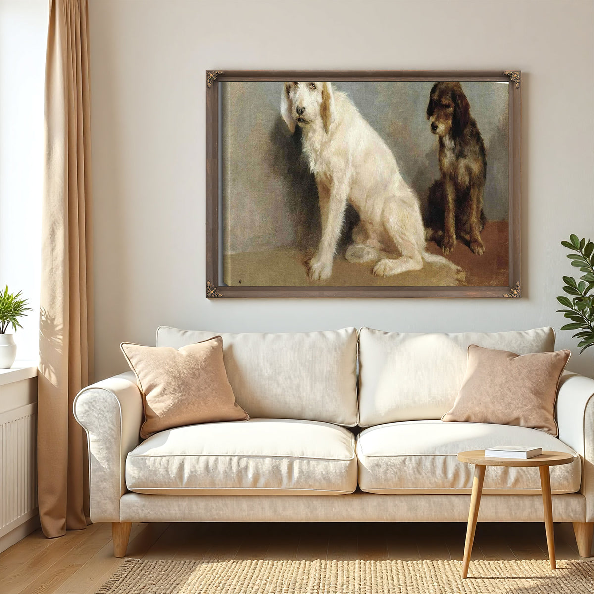 Study Of Two Dogs by Rosa Bonheur