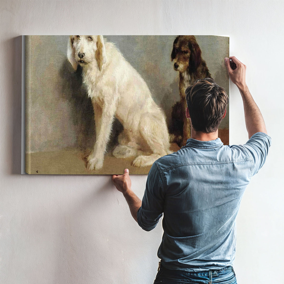 Study Of Two Dogs by Rosa Bonheur
