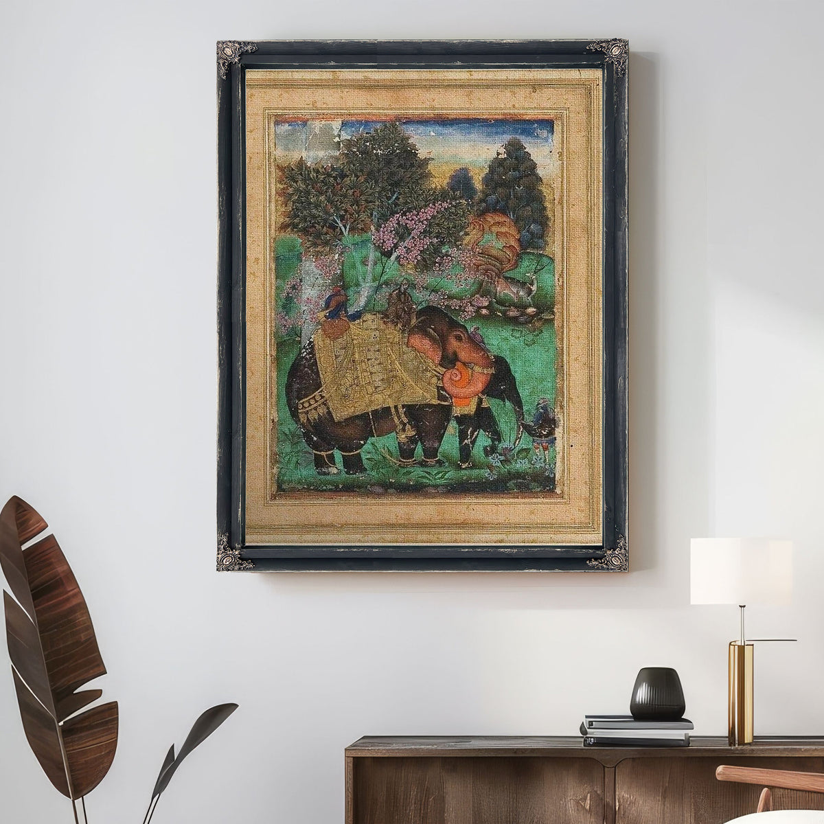 Sultan Ibrahim Adil Shah Ii Riding His Prized Elephant Atash Khan By Farrukh Beg