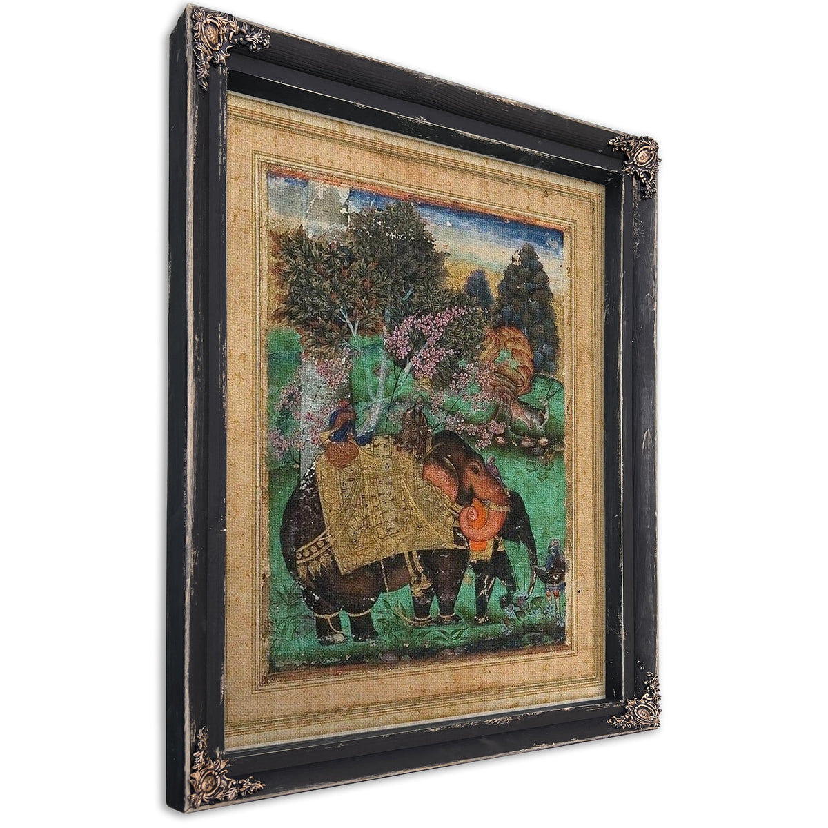 Sultan Ibrahim Adil Shah Ii Riding His Prized Elephant Atash Khan By Farrukh Beg