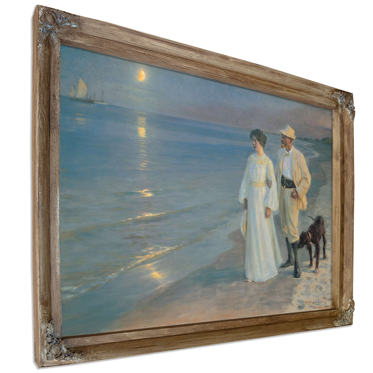 Summer Evening On The Beach At Skagen The Painter And His Wife by Peder Severin Kroyer