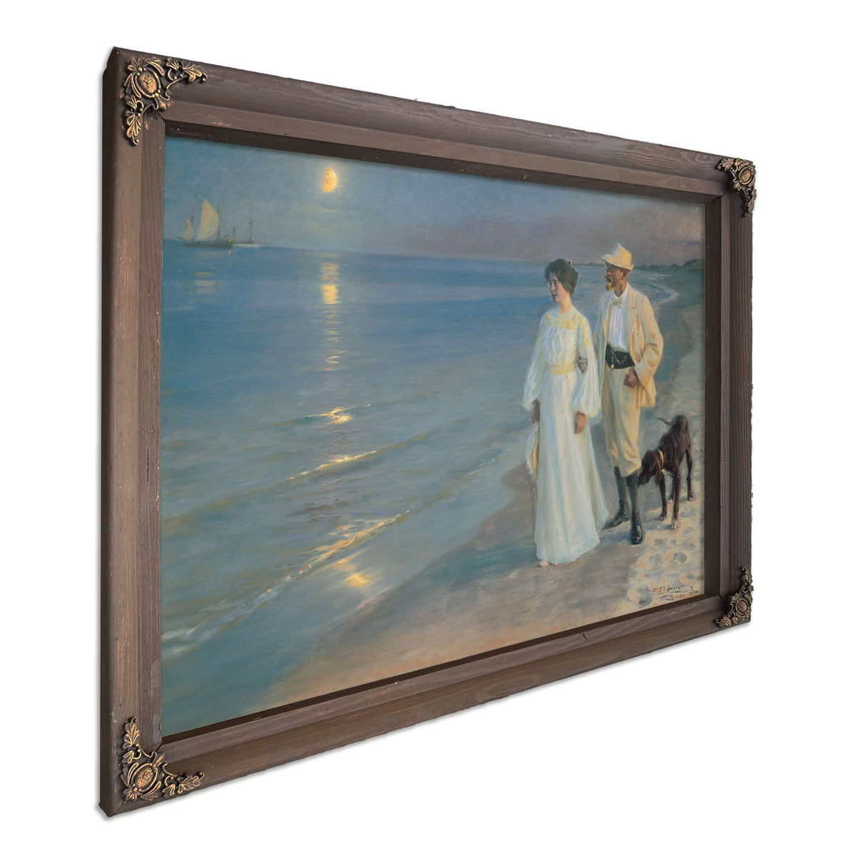Summer Evening On The Beach At Skagen The Painter And His Wife by Peder Severin Kroyer
