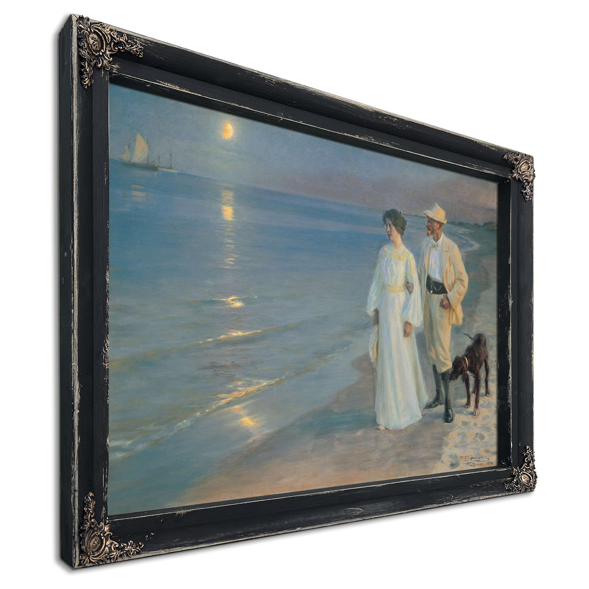 Summer Evening On The Beach At Skagen The Painter And His Wife by Peder Severin Kroyer