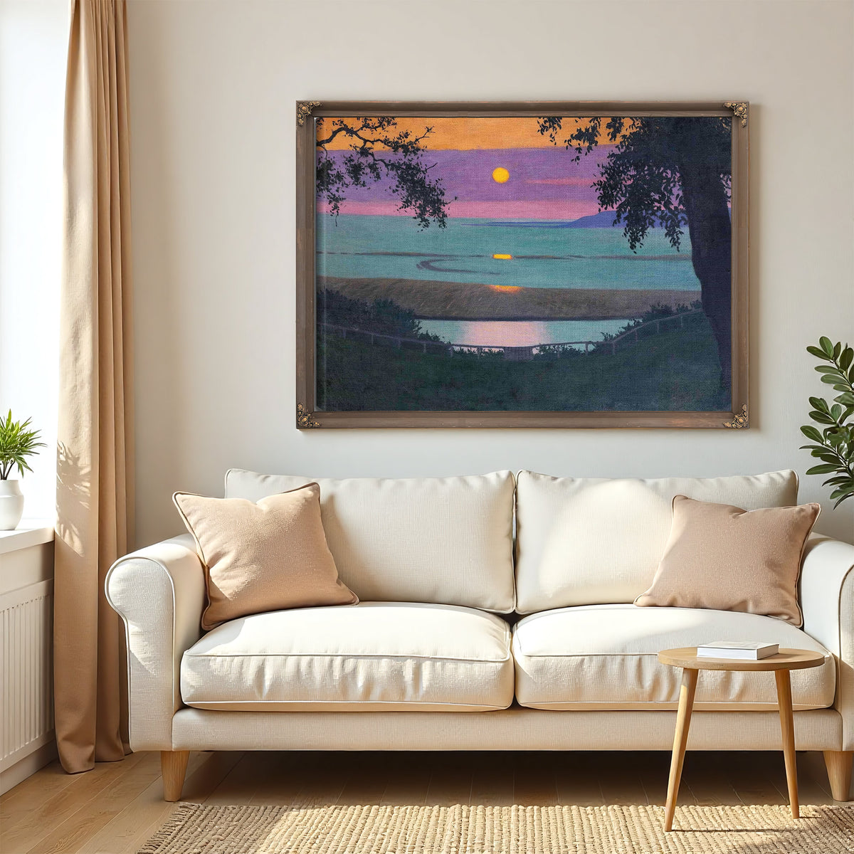Sunset At Grace Orange And Violet Sky by Felix Vallotton