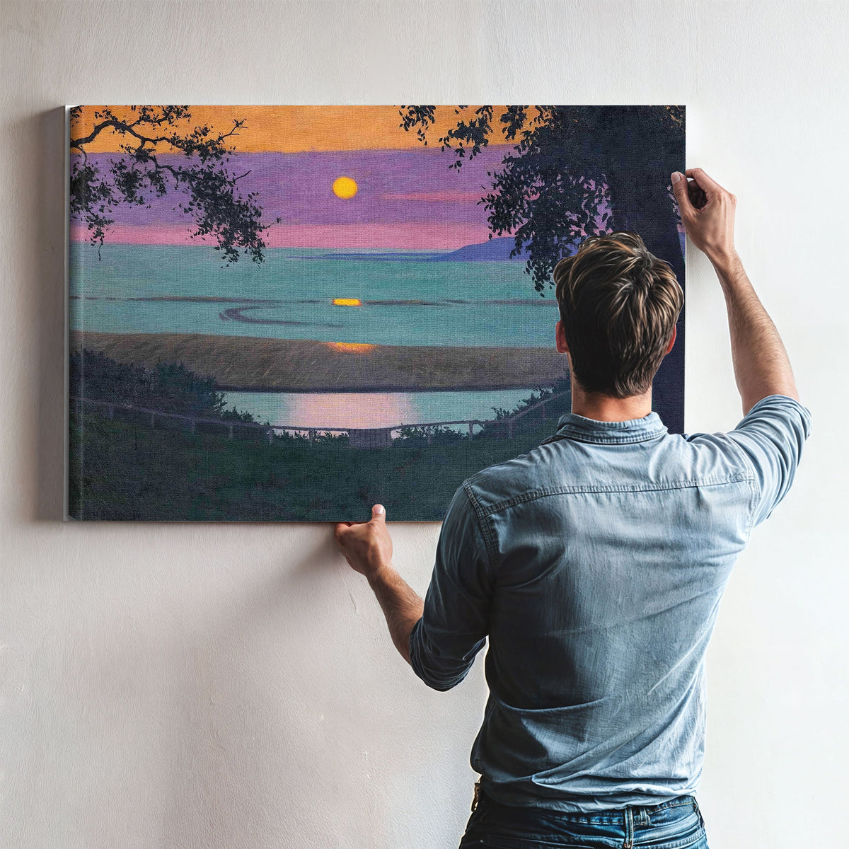 Sunset At Grace Orange And Violet Sky by Felix Vallotton