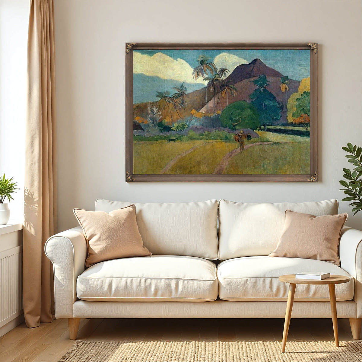 Tahitian Landscape With Mountains By Paul Gauguin