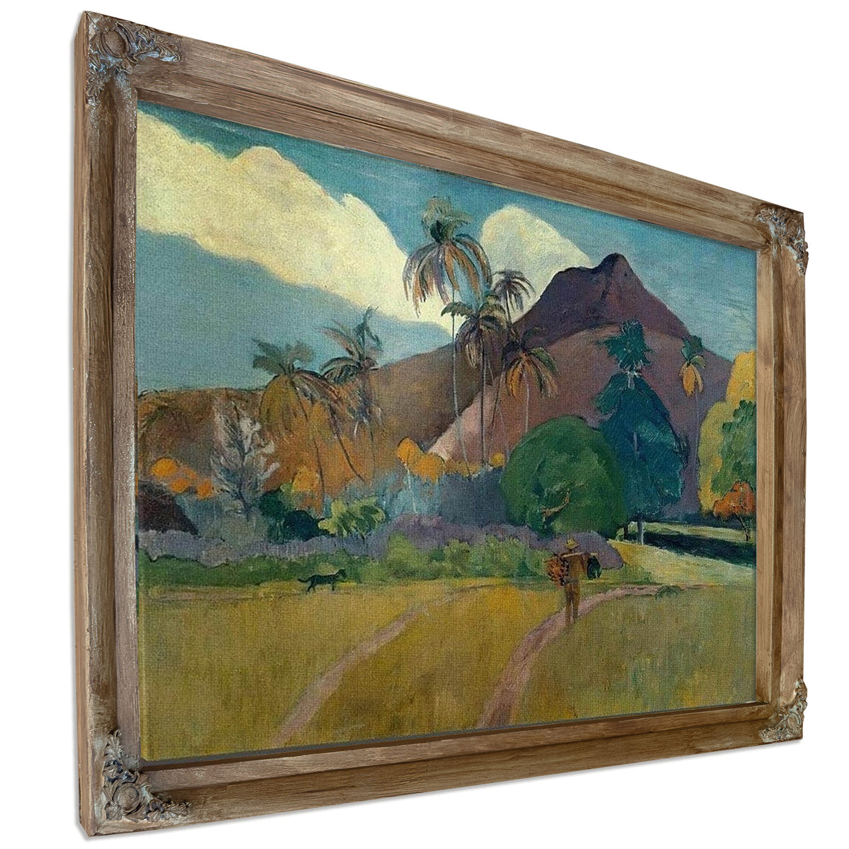 Tahitian Landscape With Mountains By Paul Gauguin