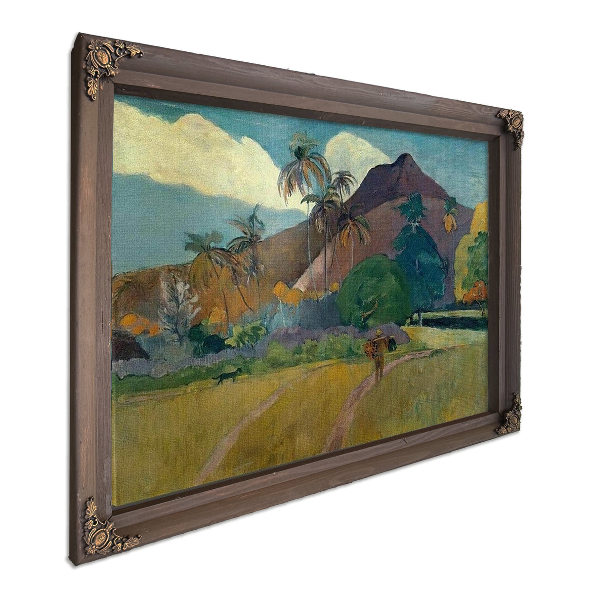Tahitian Landscape With Mountains By Paul Gauguin