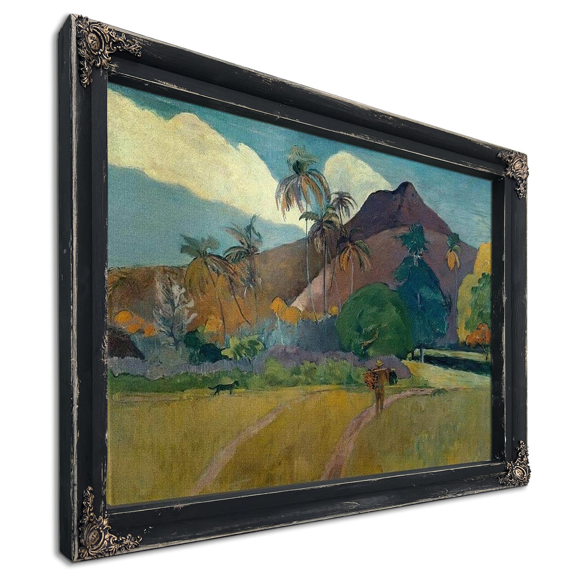 Tahitian Landscape With Mountains By Paul Gauguin
