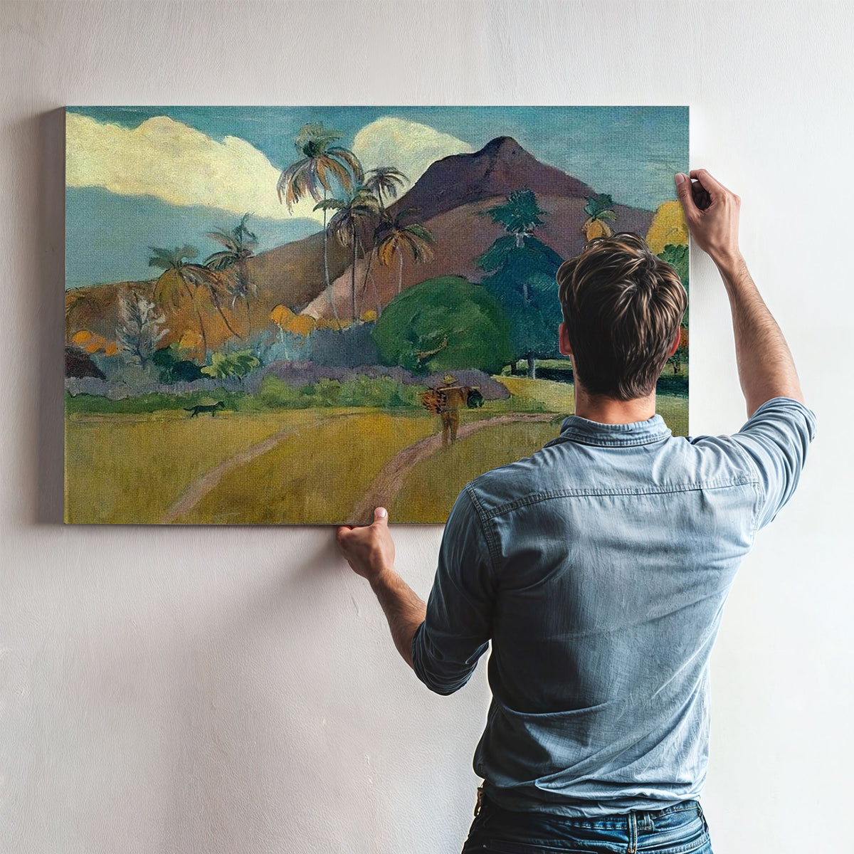 Tahitian Landscape With Mountains By Paul Gauguin