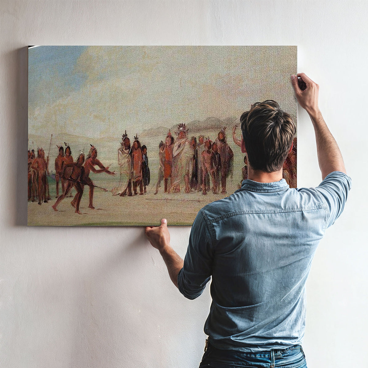 Tchung Kee, A Mandan Game Played With A Ring And Pole By George Catlin