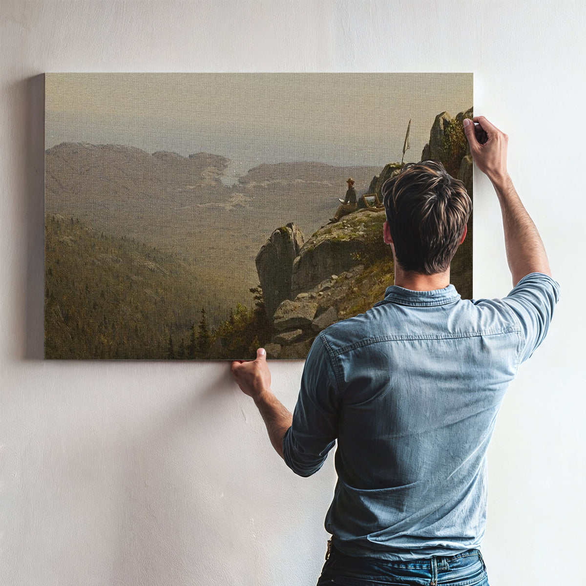 The Artist Sketching At Mount Desert, Maine By Sanford Robinson Gifford