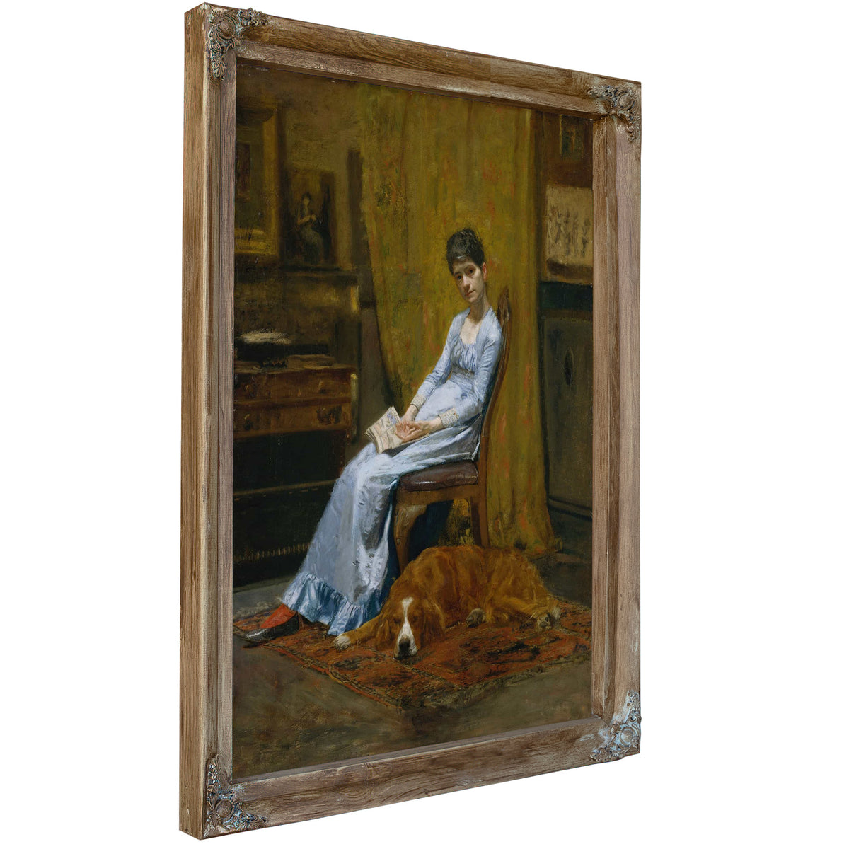 The Artists Wife And His Setter Dog by Thomas Eakins