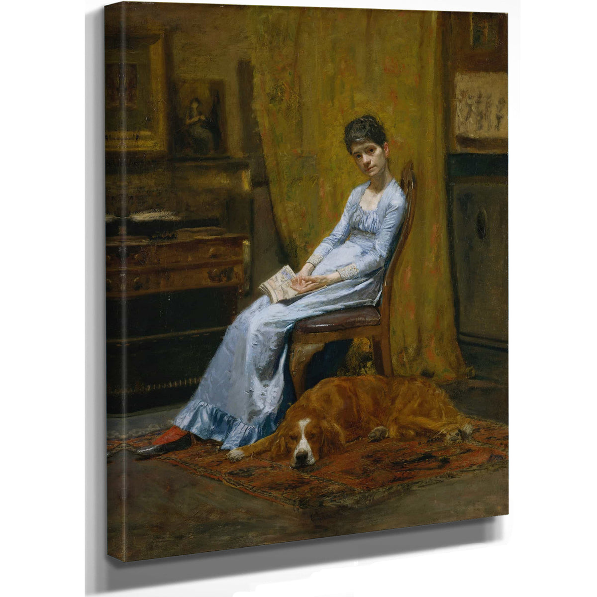 The Artists Wife And His Setter Dog by Thomas Eakins