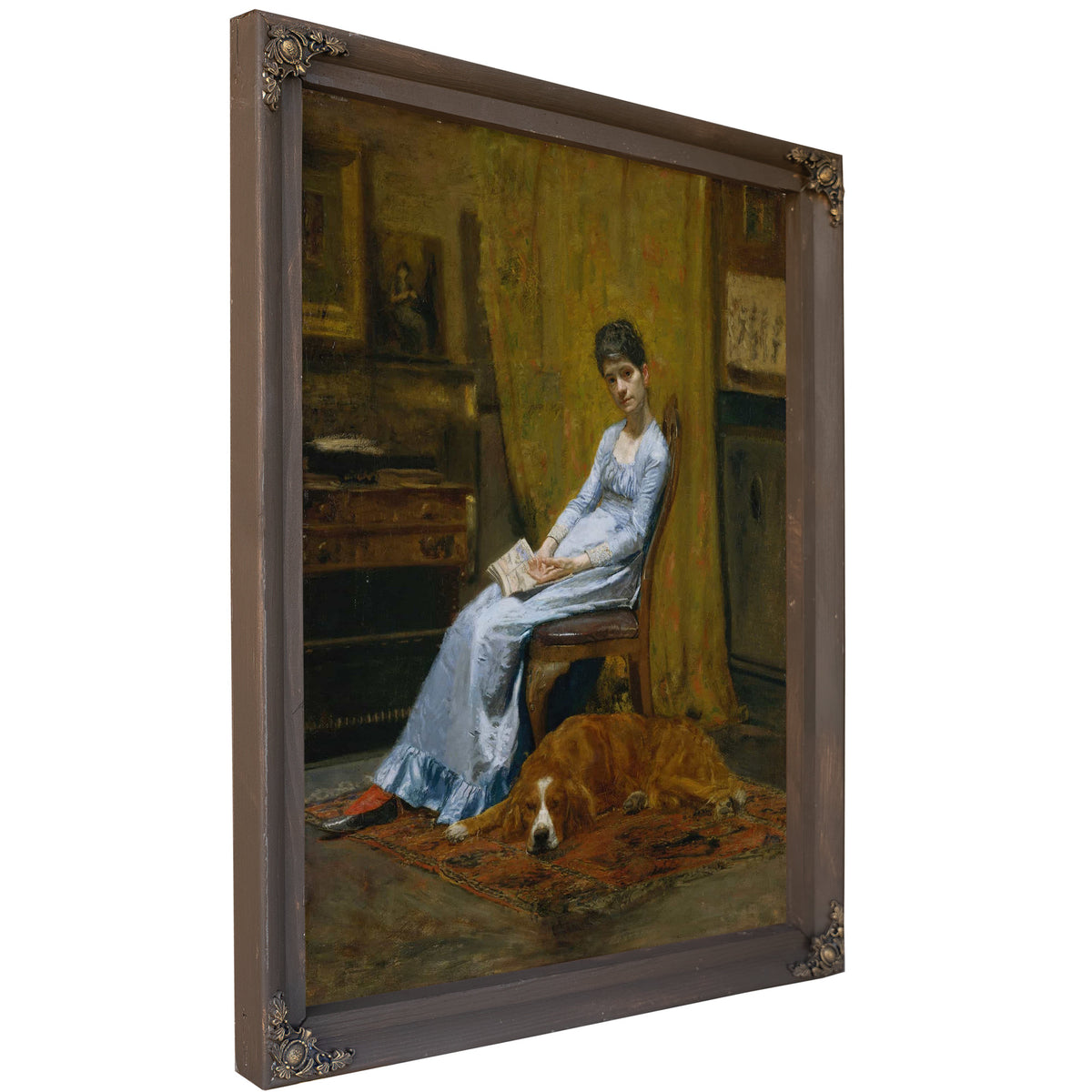 The Artists Wife And His Setter Dog by Thomas Eakins