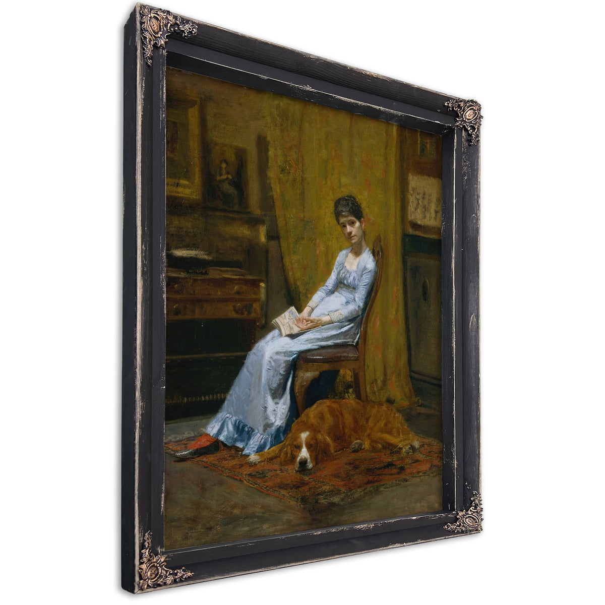 The Artists Wife And His Setter Dog by Thomas Eakins