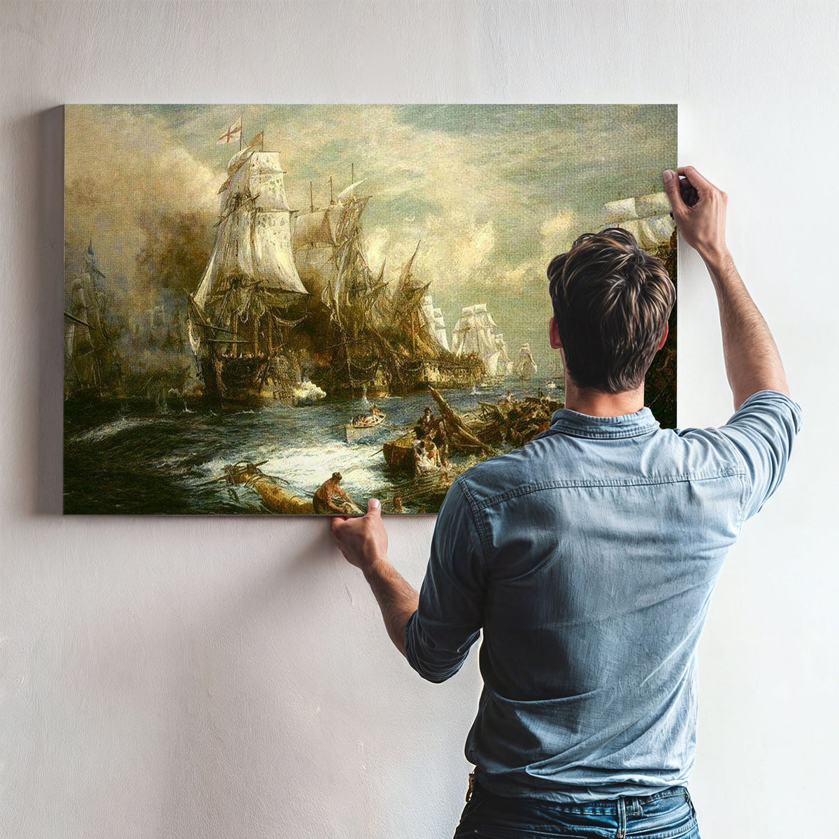 The Battle Of Trafalgar By William Lionel Wyllie