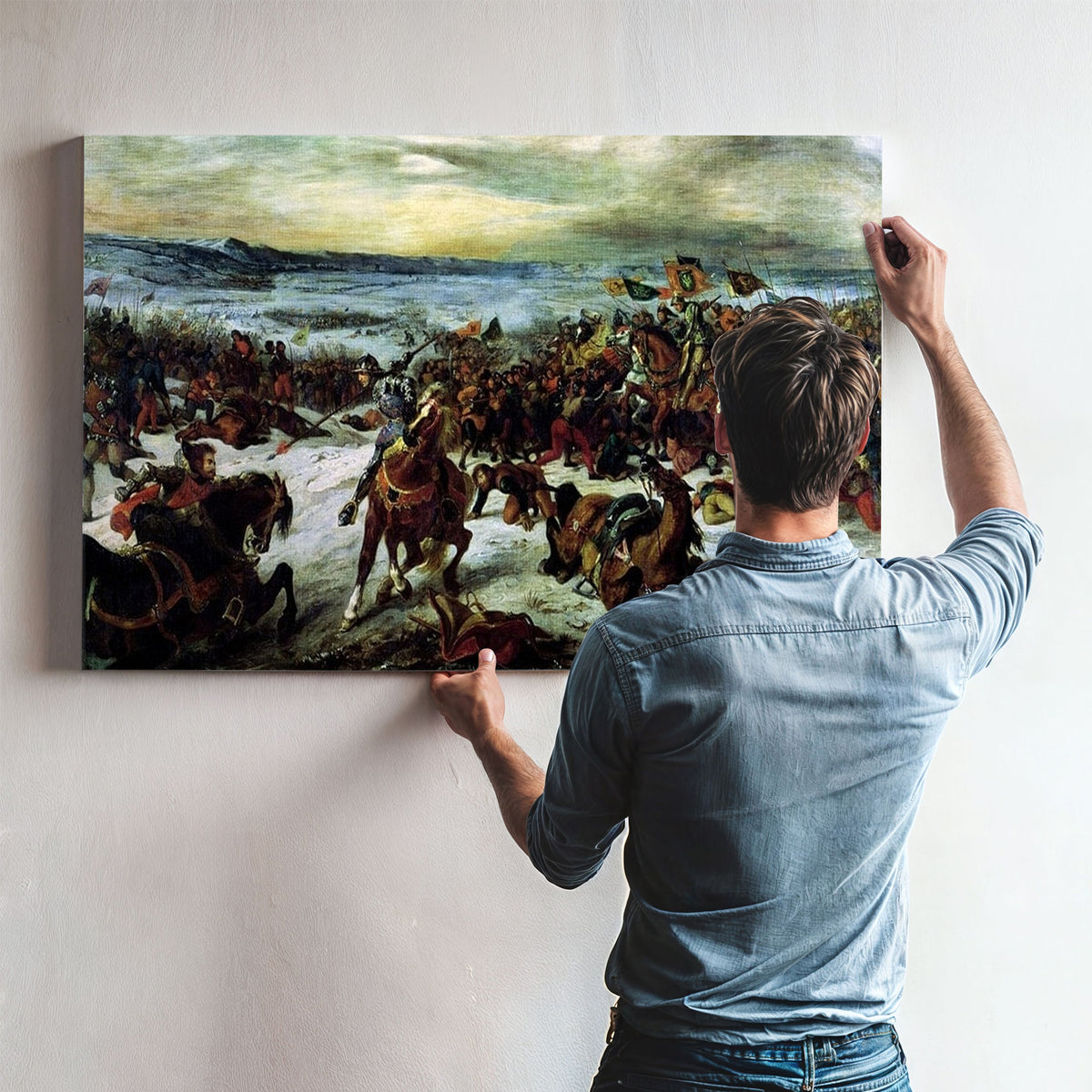 The Death Of Charles The Bold (1433 77) At The Battle Of Nancy, 5Th January 1477 By Ferdinand Victor Eugene Delacroix