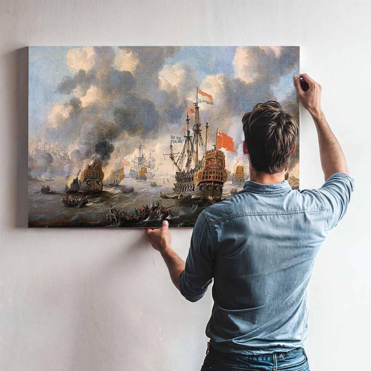 The Dutch Burn Down The English Fleet Before Chatham By Peter Van De Velde